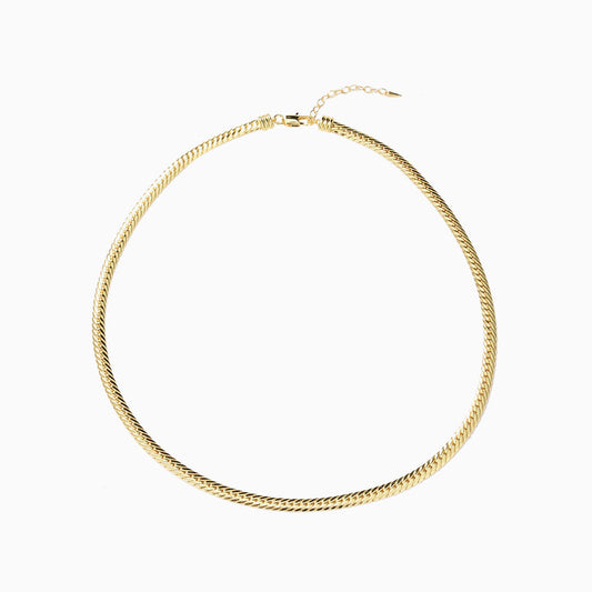 Vintage Gold Snake Chain Choker Necklace One Size /