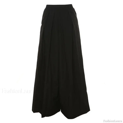Vintage Gothic Emo Alt Women Techwear Baggy Pants Black / XS