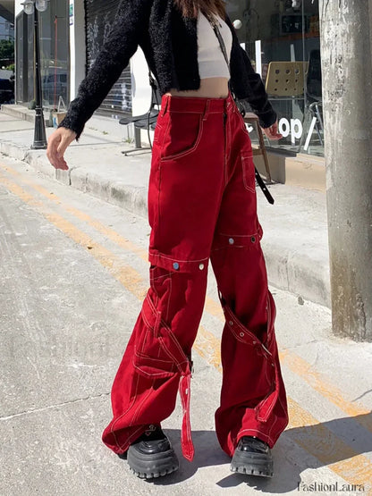 Vintage Red Pants for Halloween Celebrations