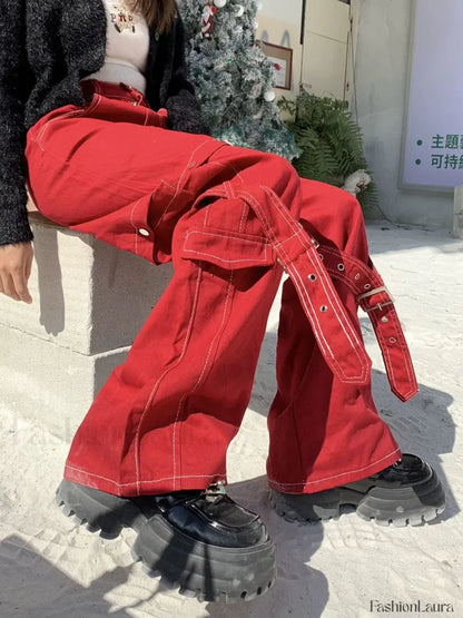 Vintage Red Pants for Halloween Celebrations