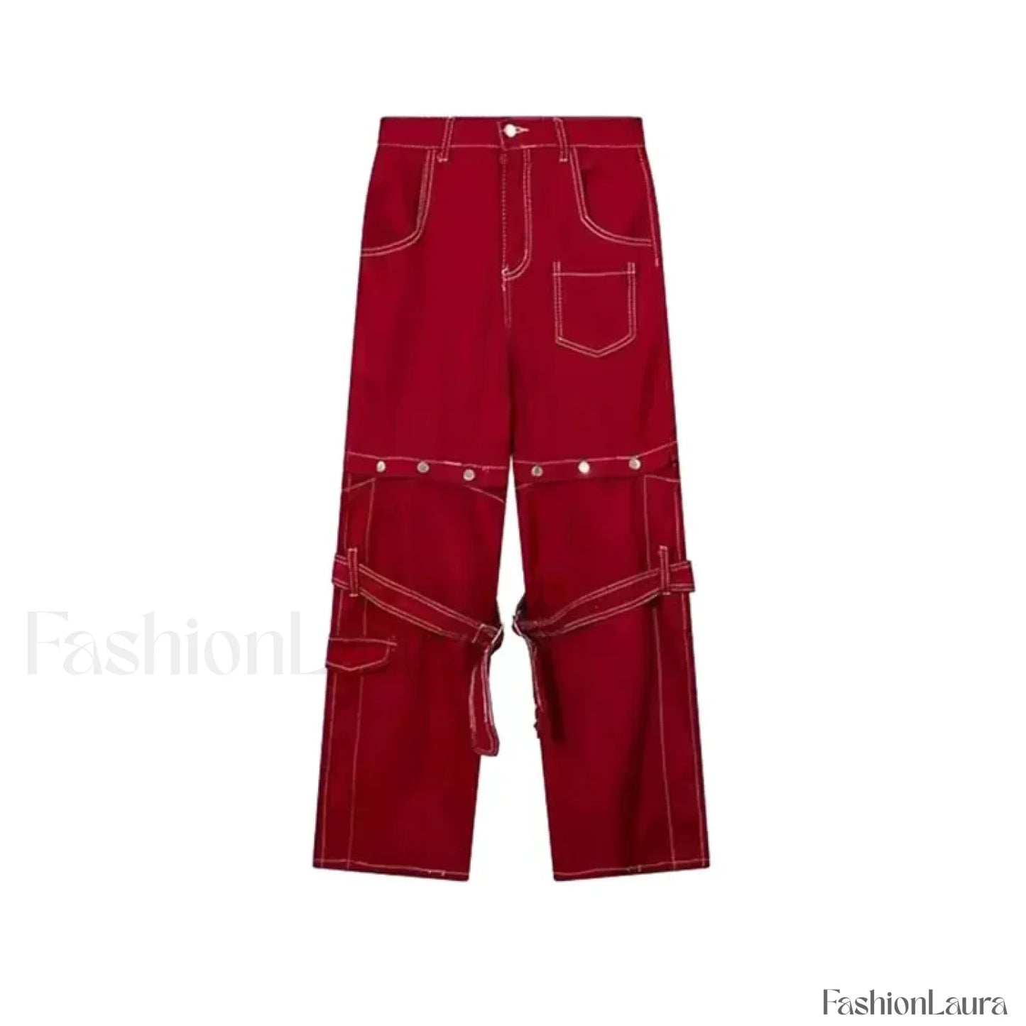 Vintage Red Pants for Halloween Celebrations Red / S
