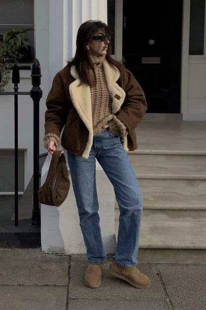 Vintage Sherpa Loose Warm Coat