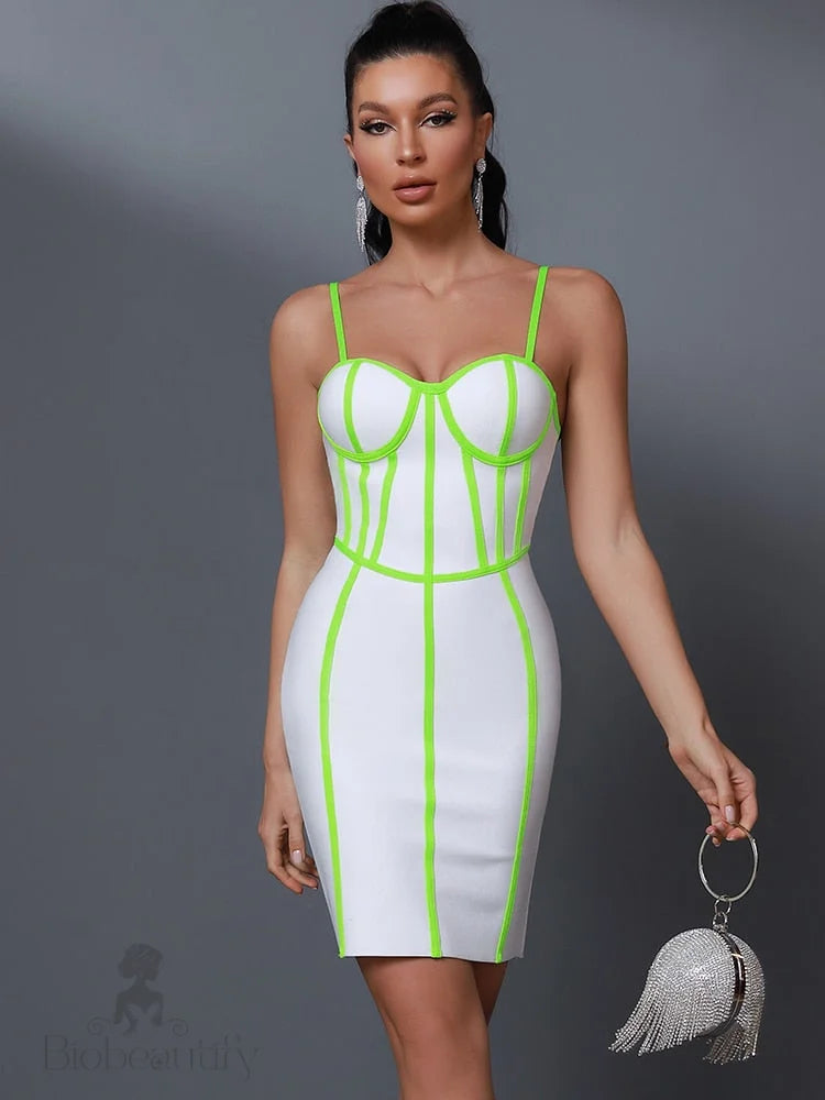 Violetta Neon Bandage Dress - SunsetFashionLA