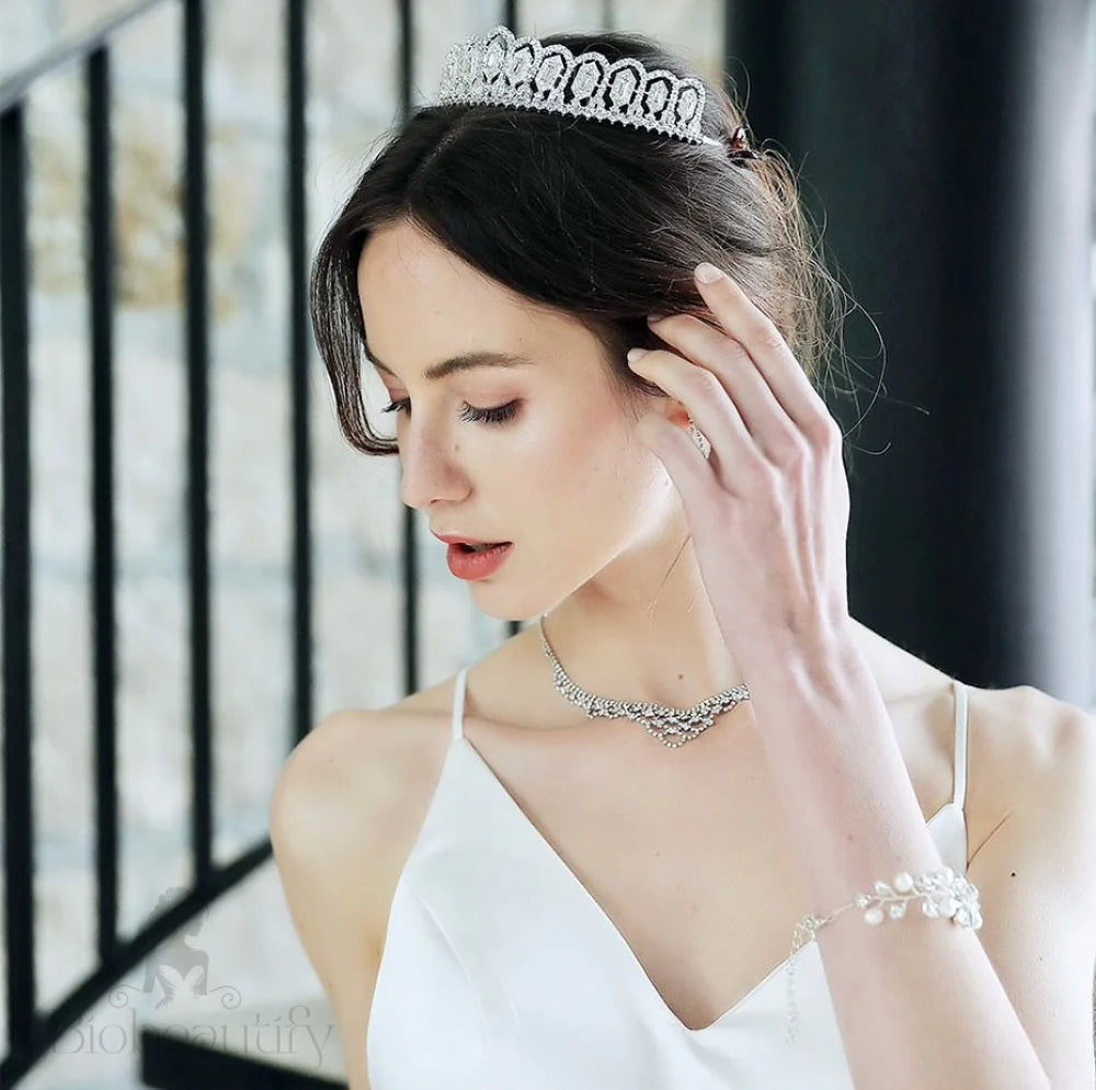 Violetta Silver Zirconia Bridal Tiara