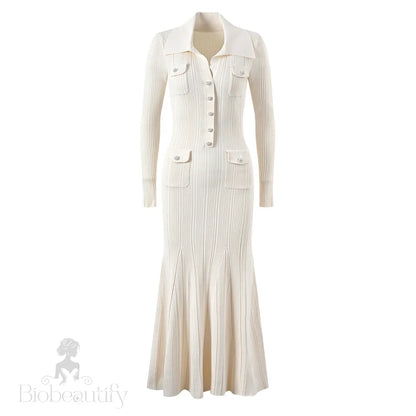 Vivian Knit Maxi Dress White / L