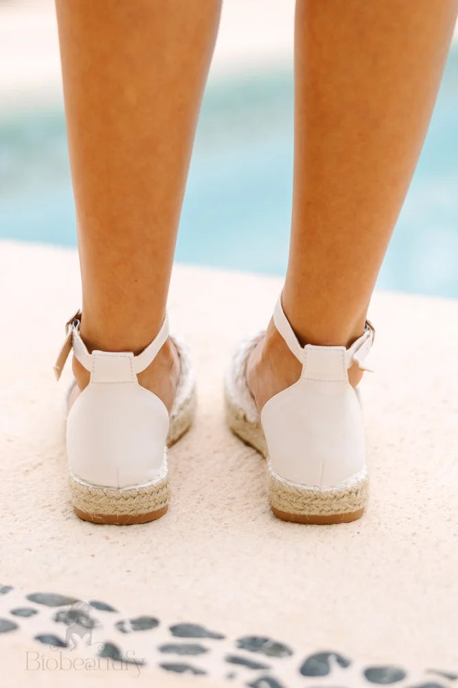 White Espadrille Flats 7 /