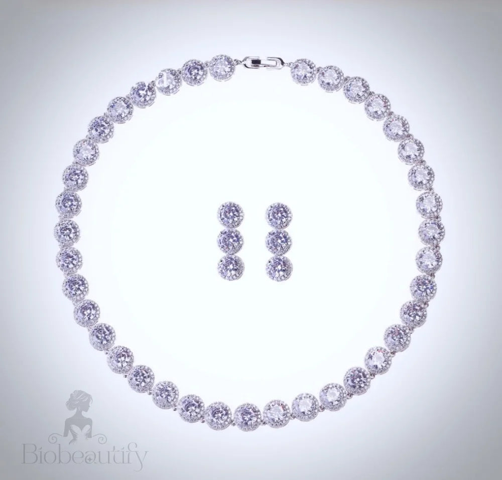 Whitney Silver Cubic Zirconia Bridal Jewelry Collection