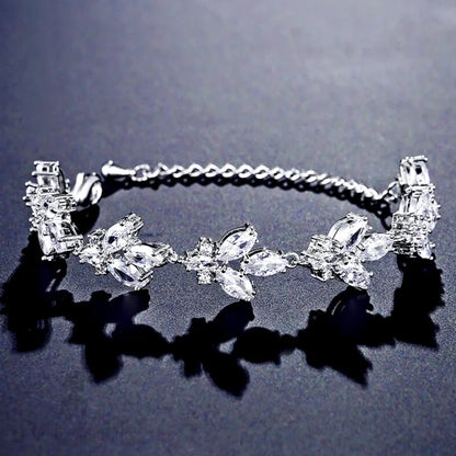 Willa Cubic Zirconia Bridal Bracelet In Silver And Rose Gold