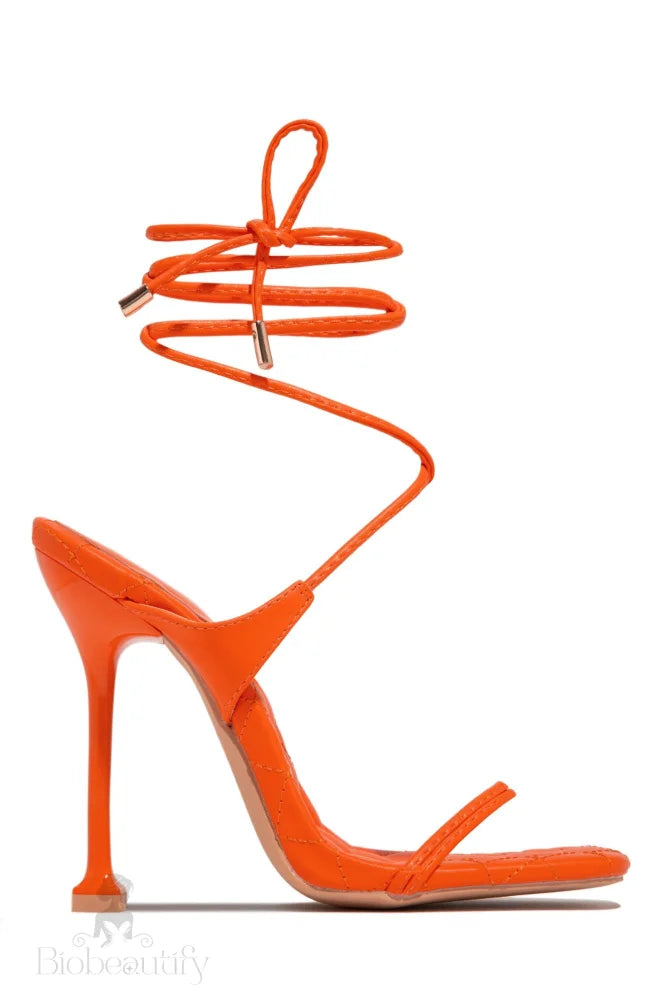 Wilomena Orange Heels 7 /