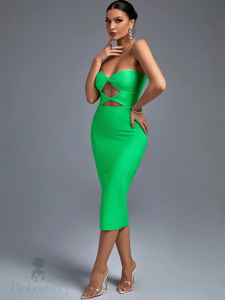 Wiva Bandage Dress With Cut Out Detail