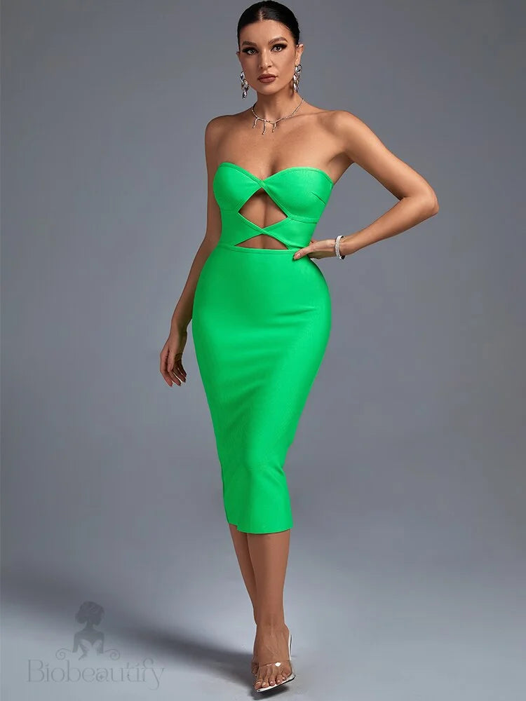 Wiva Bandage Dress With Cut Out Detail