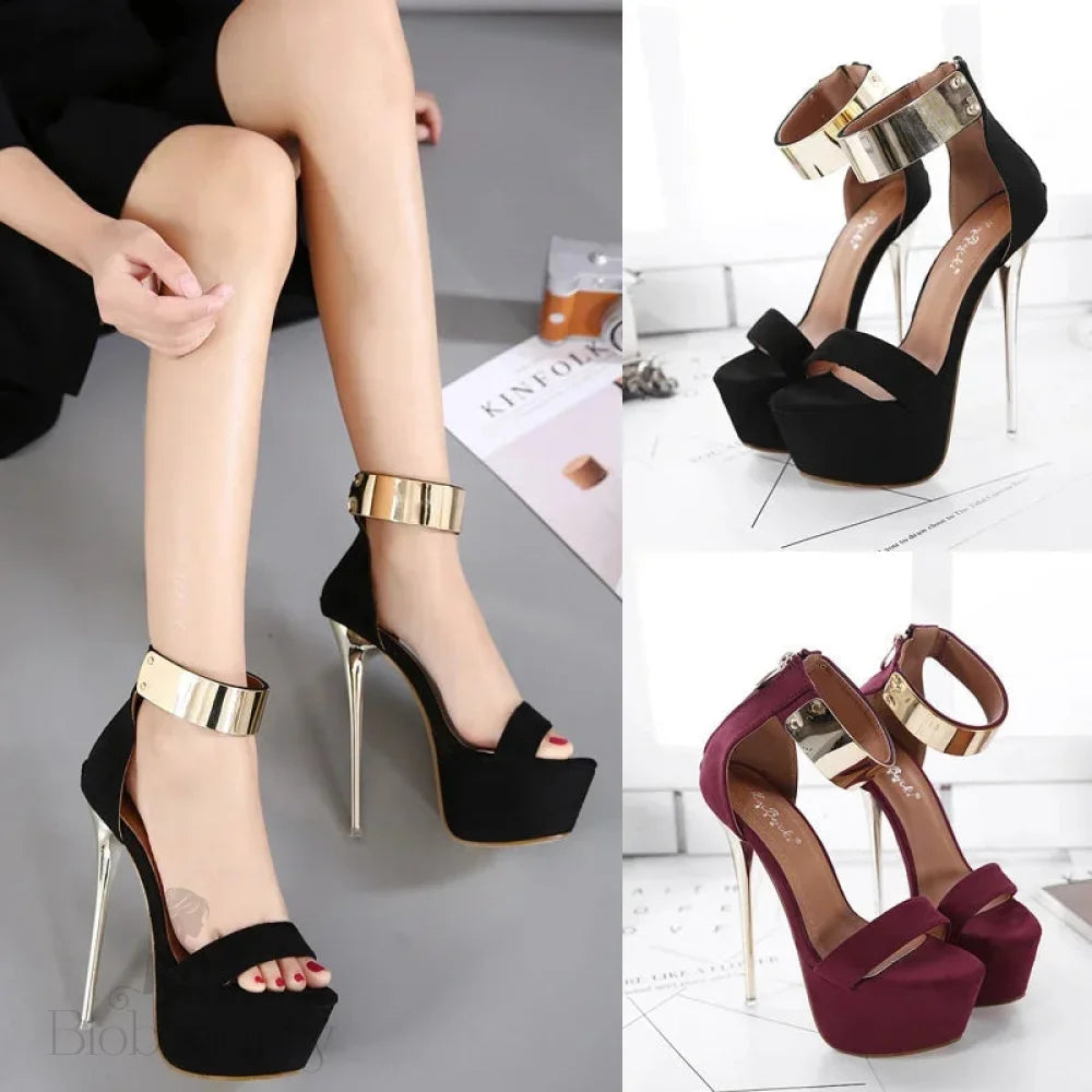 Women Peep Toe Platform High Heel Pumps