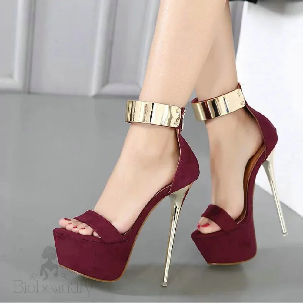 Women Peep Toe Platform High Heel Pumps