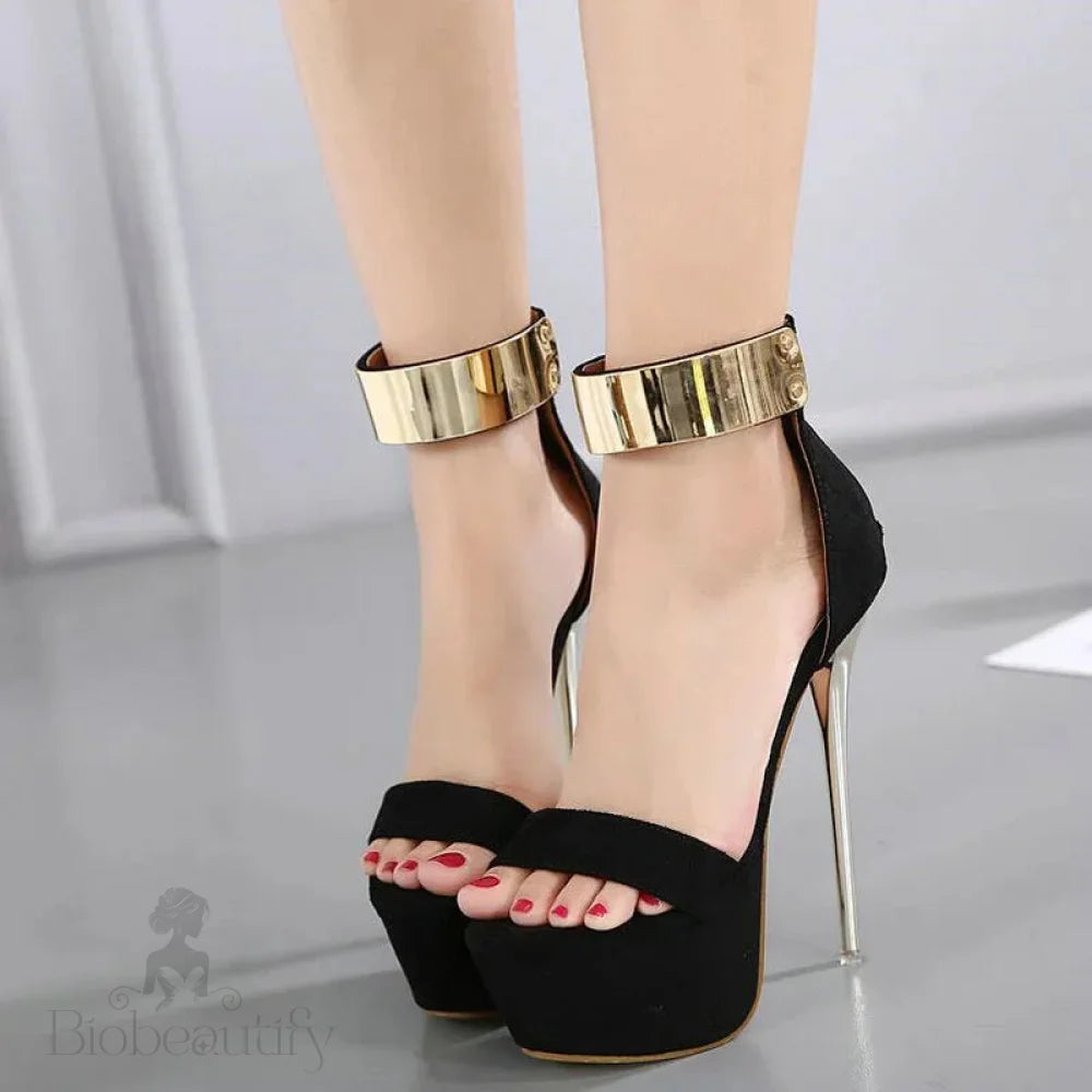 Women Peep Toe Platform High Heel Pumps