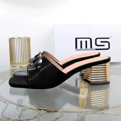 Women’s High-Heeled Summer Sandals With Square Buckle In New Plus Size