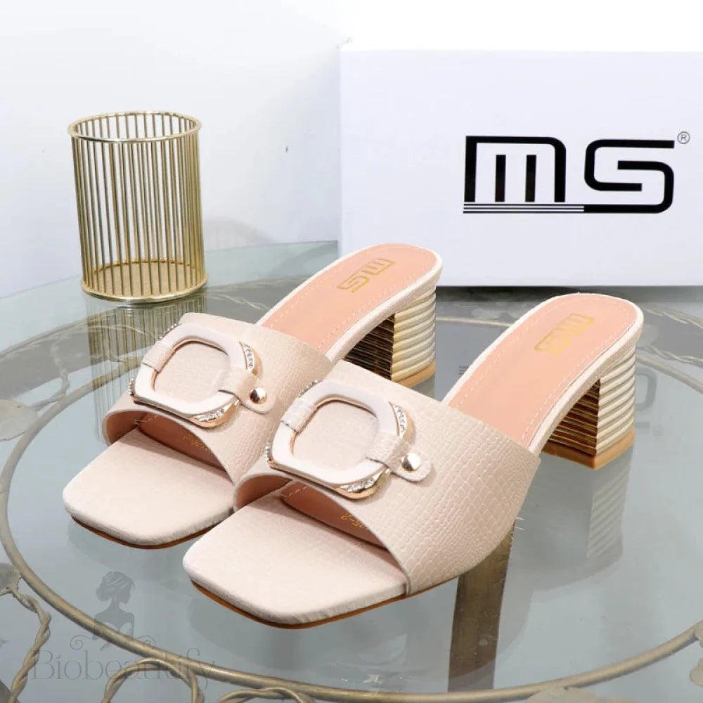 Women’s High-Heeled Summer Sandals With Square Buckle In New Plus Size