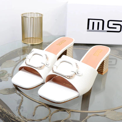 Women’s High-Heeled Summer Sandals With Square Buckle In New Plus Size