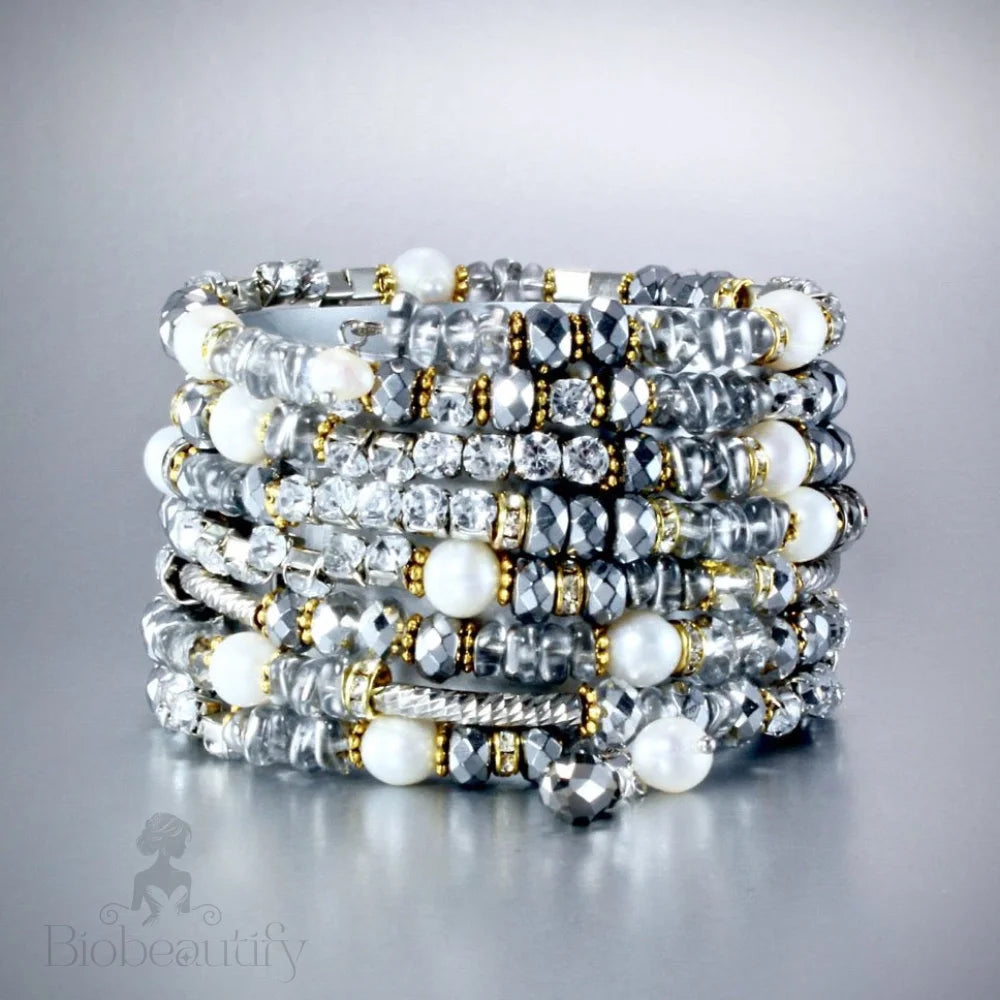 Wonder Freshwater Pearl And Crystal Bridal Bracelet