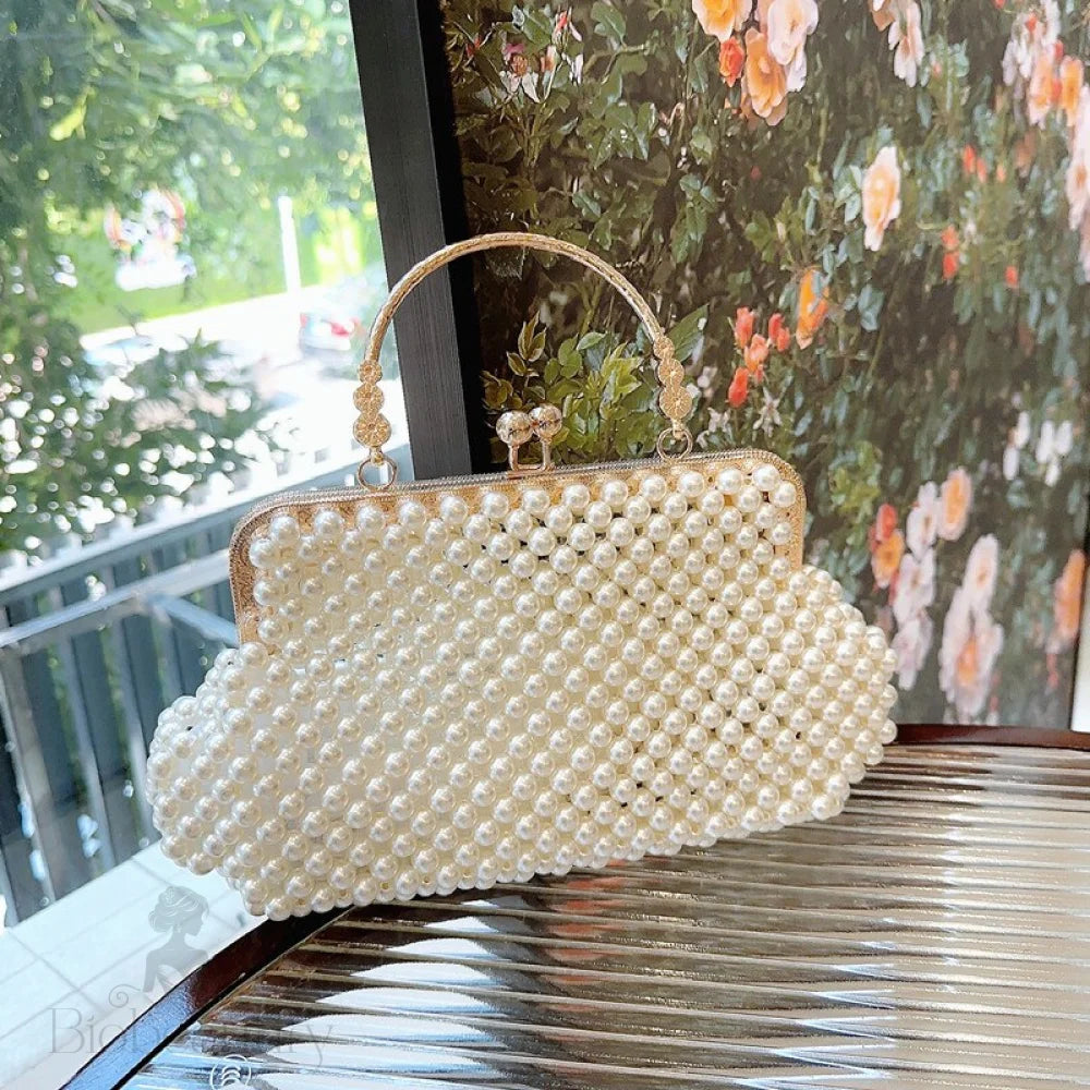 Woven Pearl Handbag By Joyce