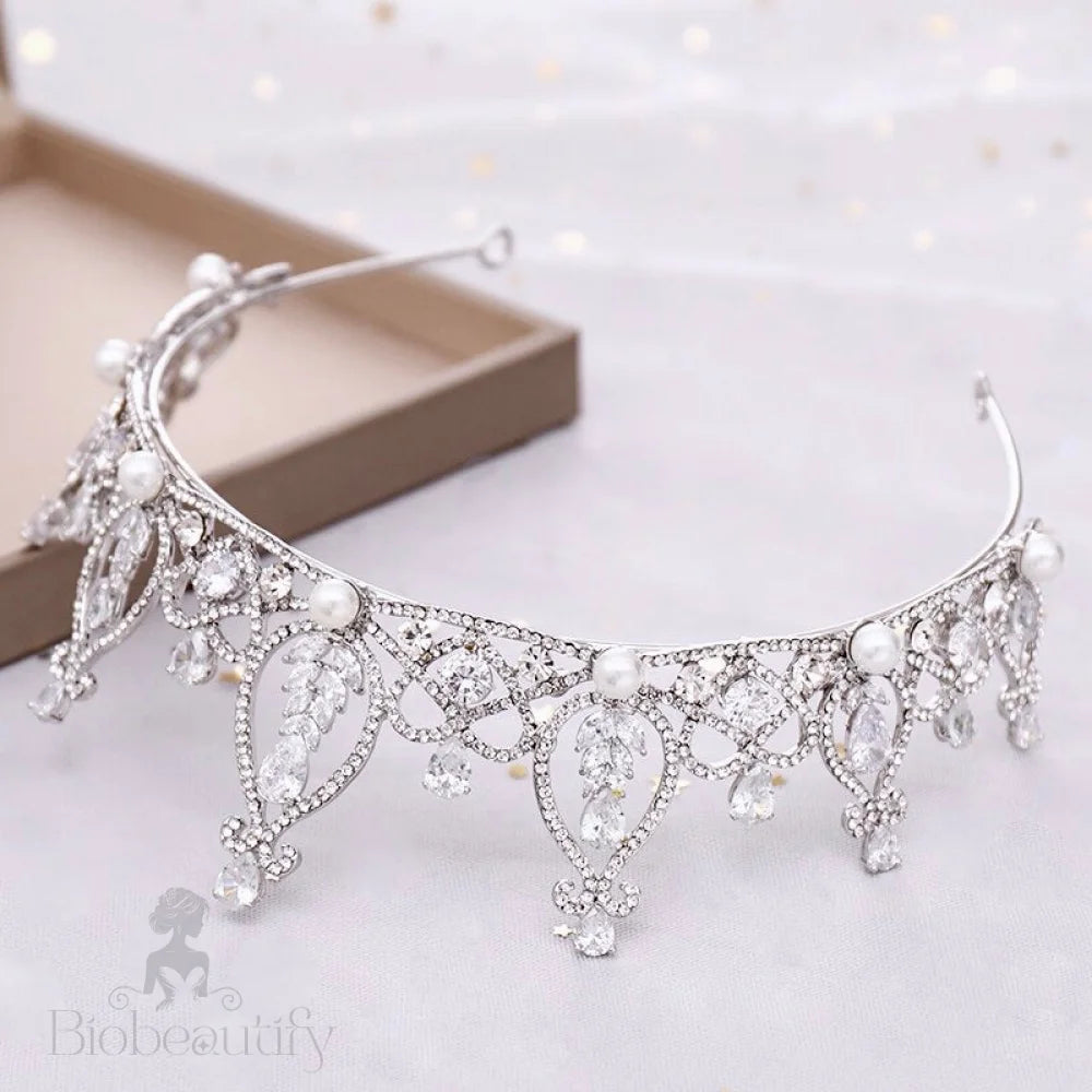 Wren Pearl And Rhinestone Wedding Tiara