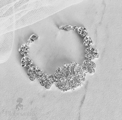 Wynona Rhinestone Bridal Bracelet In Silver And Gold