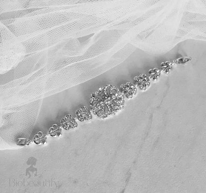 Wynona Rhinestone Bridal Bracelet In Silver And Gold