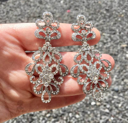 Wynona Rhinestone Bridal Earrings In Silver And Gold