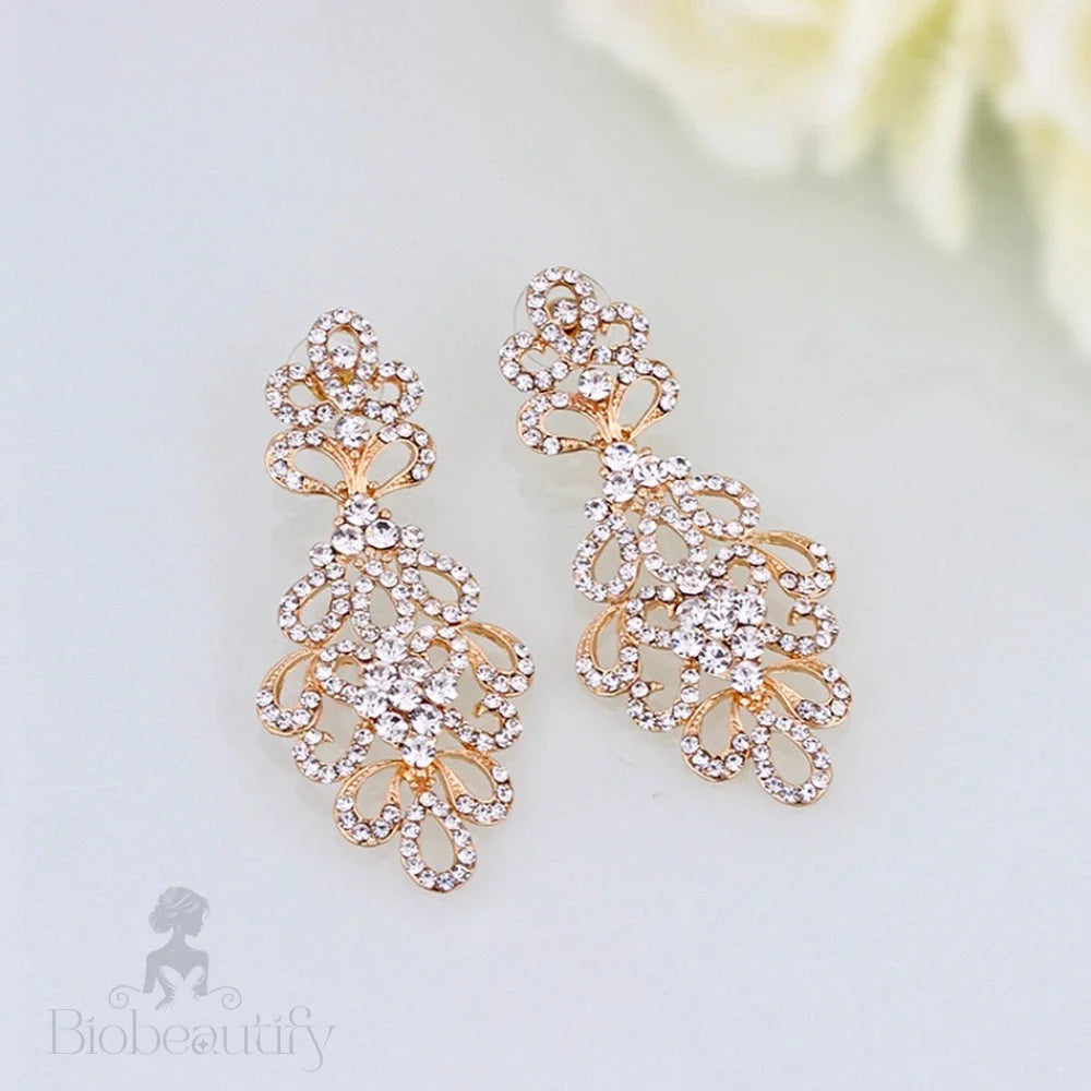 Wedding Jewelry - Cubic Zirconia Bridal Earrings - Available in Silver and Gold