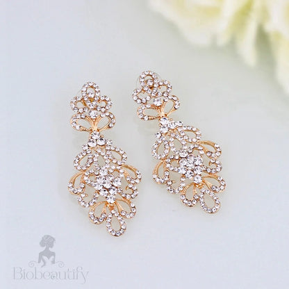 Wedding Jewelry - Cubic Zirconia Bridal Earrings - Available in Silver and Gold