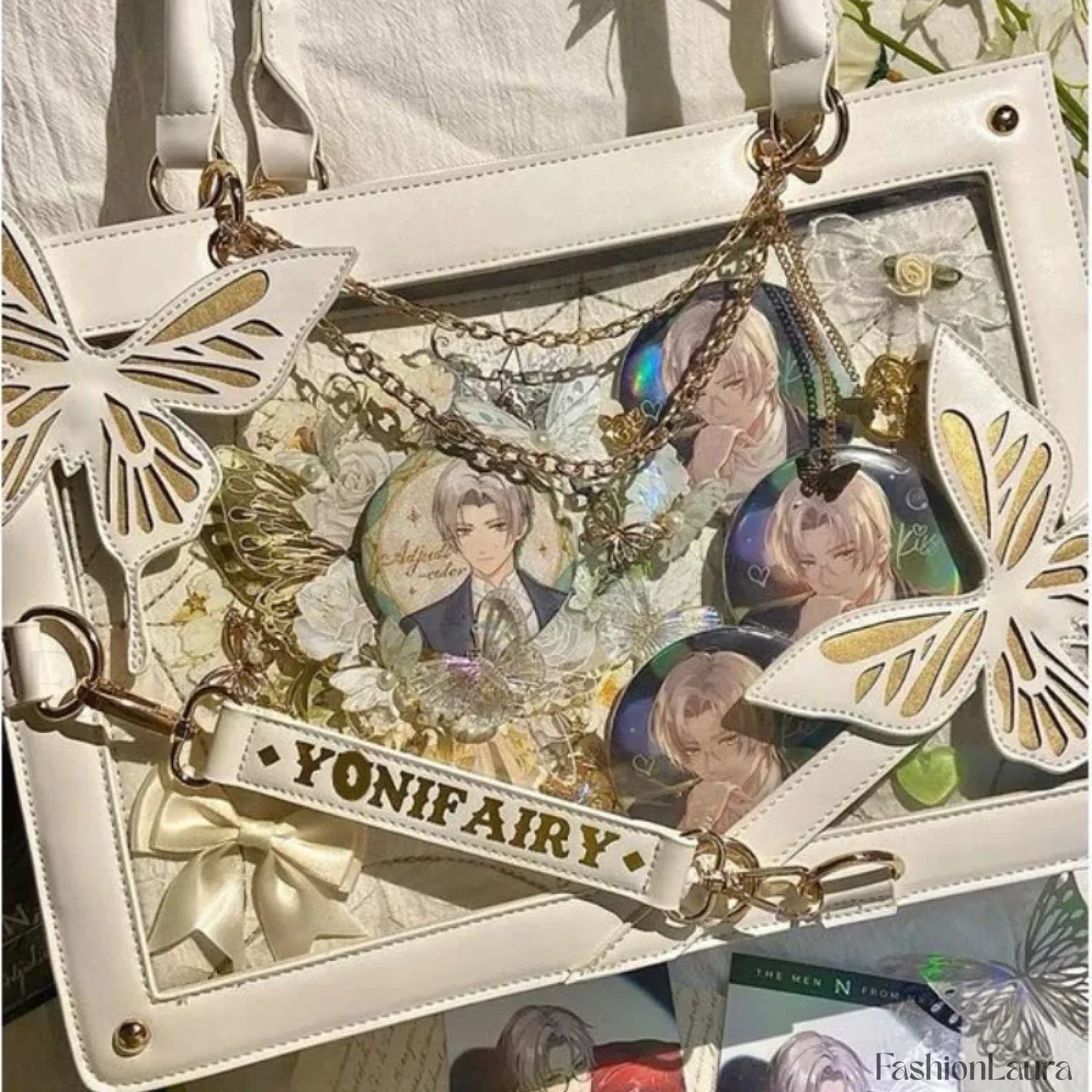 Y2K Transparent Spider Labyrinth Butterfly Letter Gothic Chain Web Bag