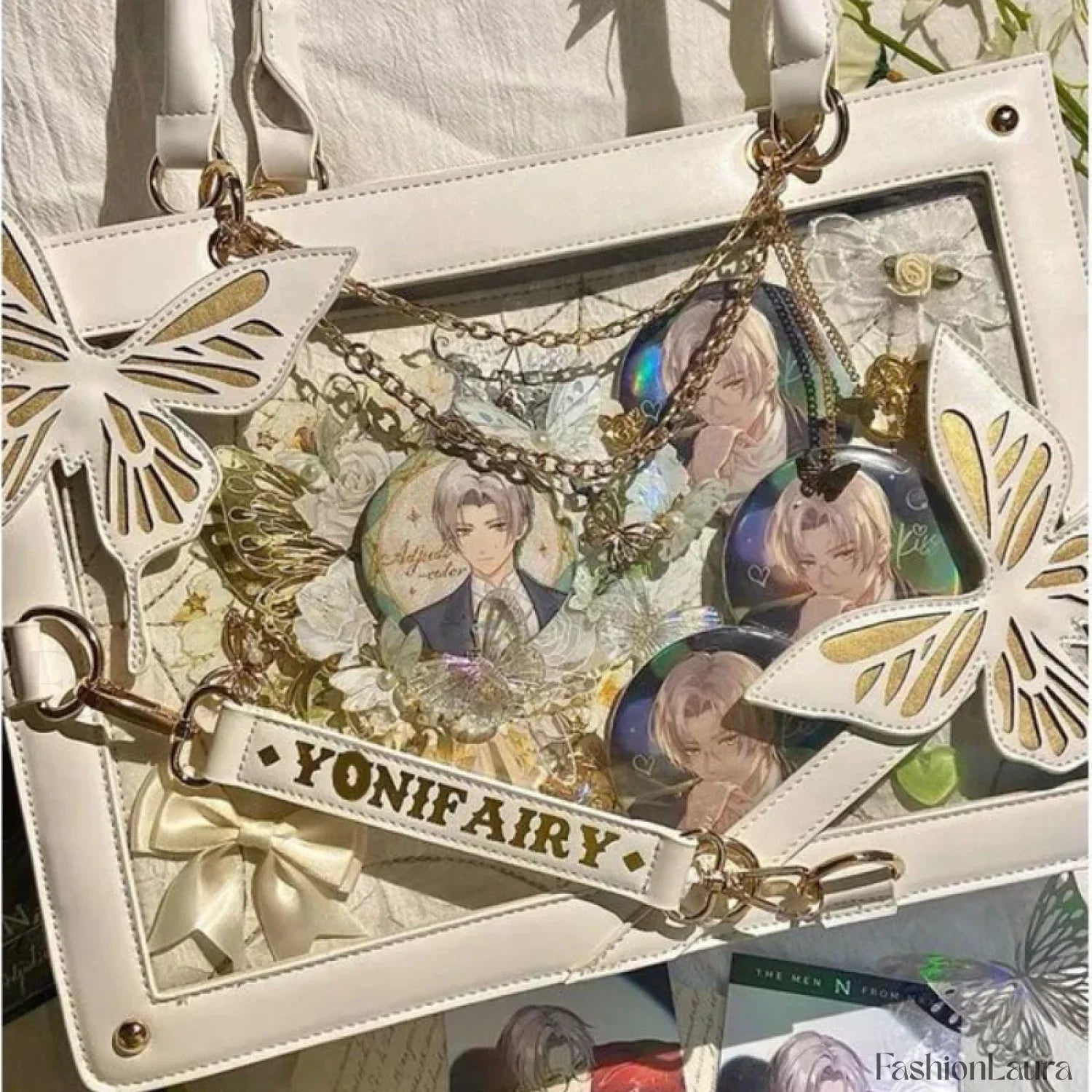 Y2K Transparent Spider Labyrinth Butterfly Letter Gothic Chain Web Bag