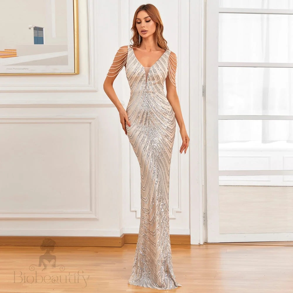 Yesenia Sequin Mermaid Gown