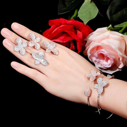 Zahara Bridal Bracelet With Cubic Zirconia In Rose Gold And Silver Options