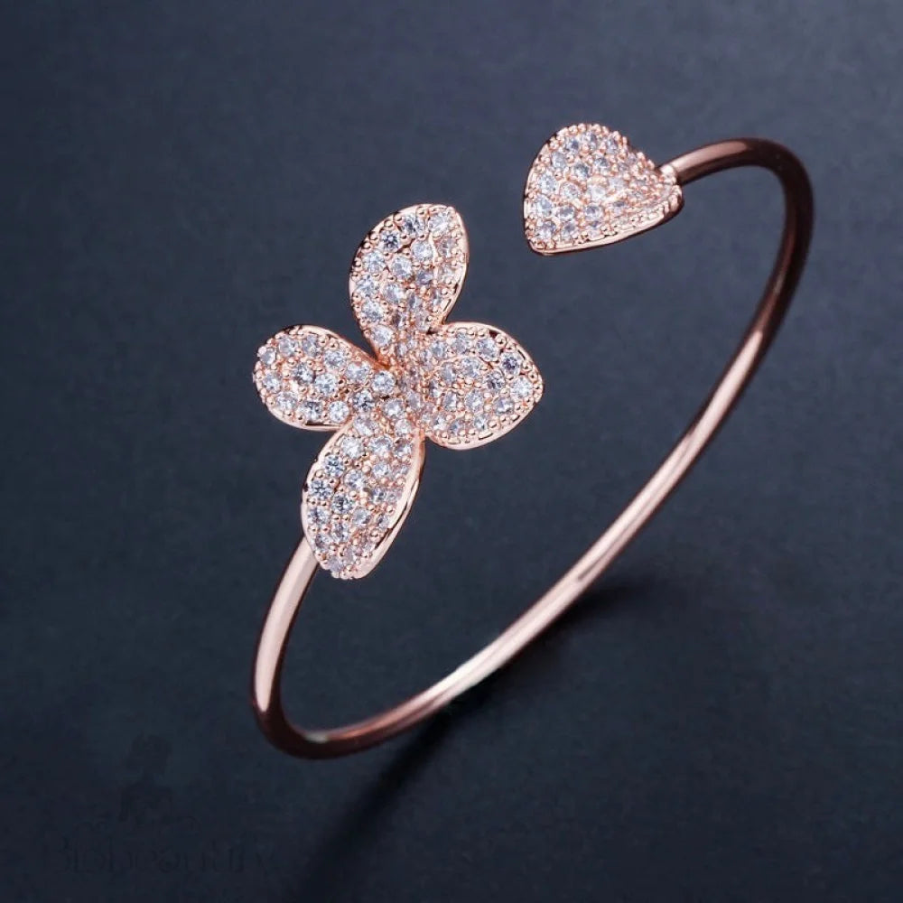 Wedding Jewelry - Cubic Zirconia Bridal Bracelet - Available in Rose Gold and Silver