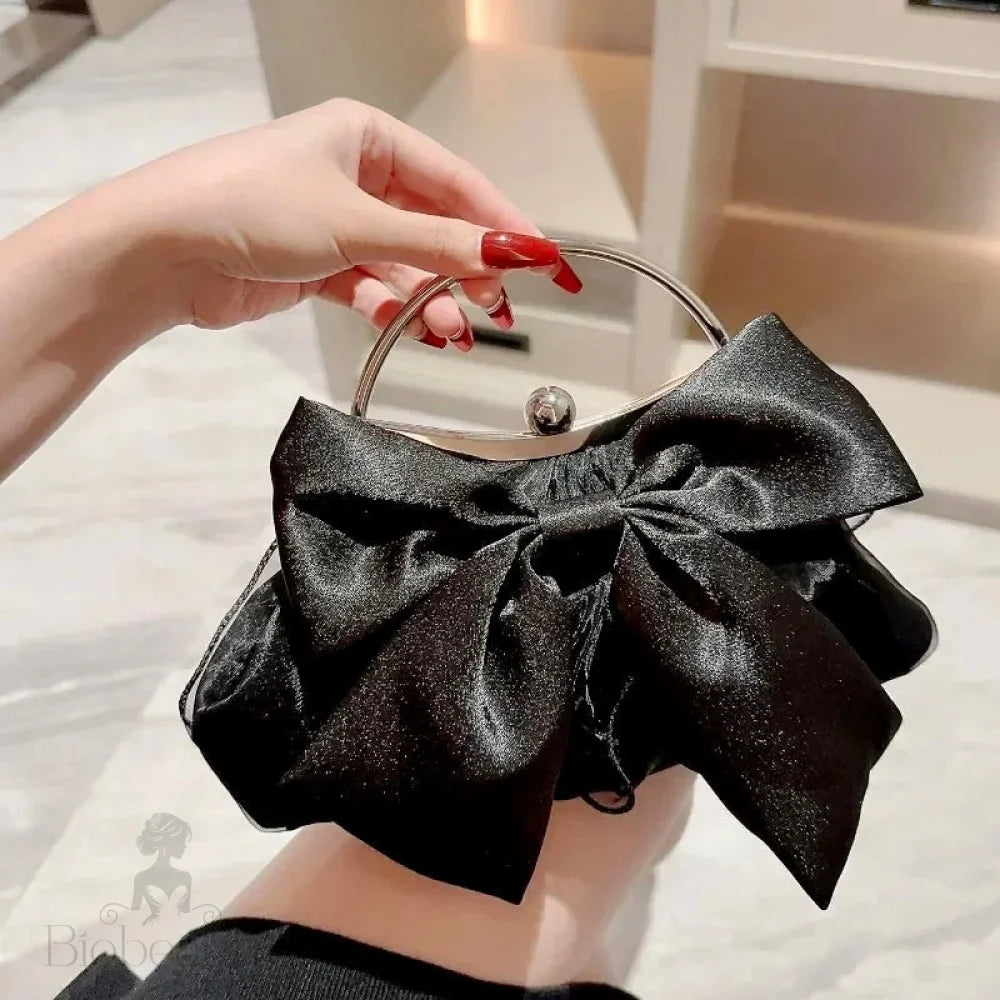 Bridal Accessories - Satin Bow Bridal Handbag Clutch - More Colors