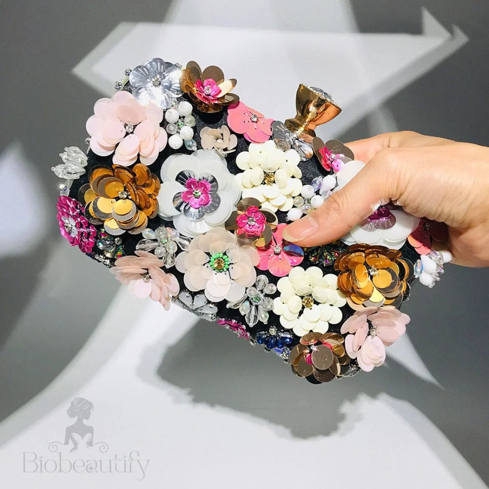 Zenaida Beaded Floral Clutch Bag