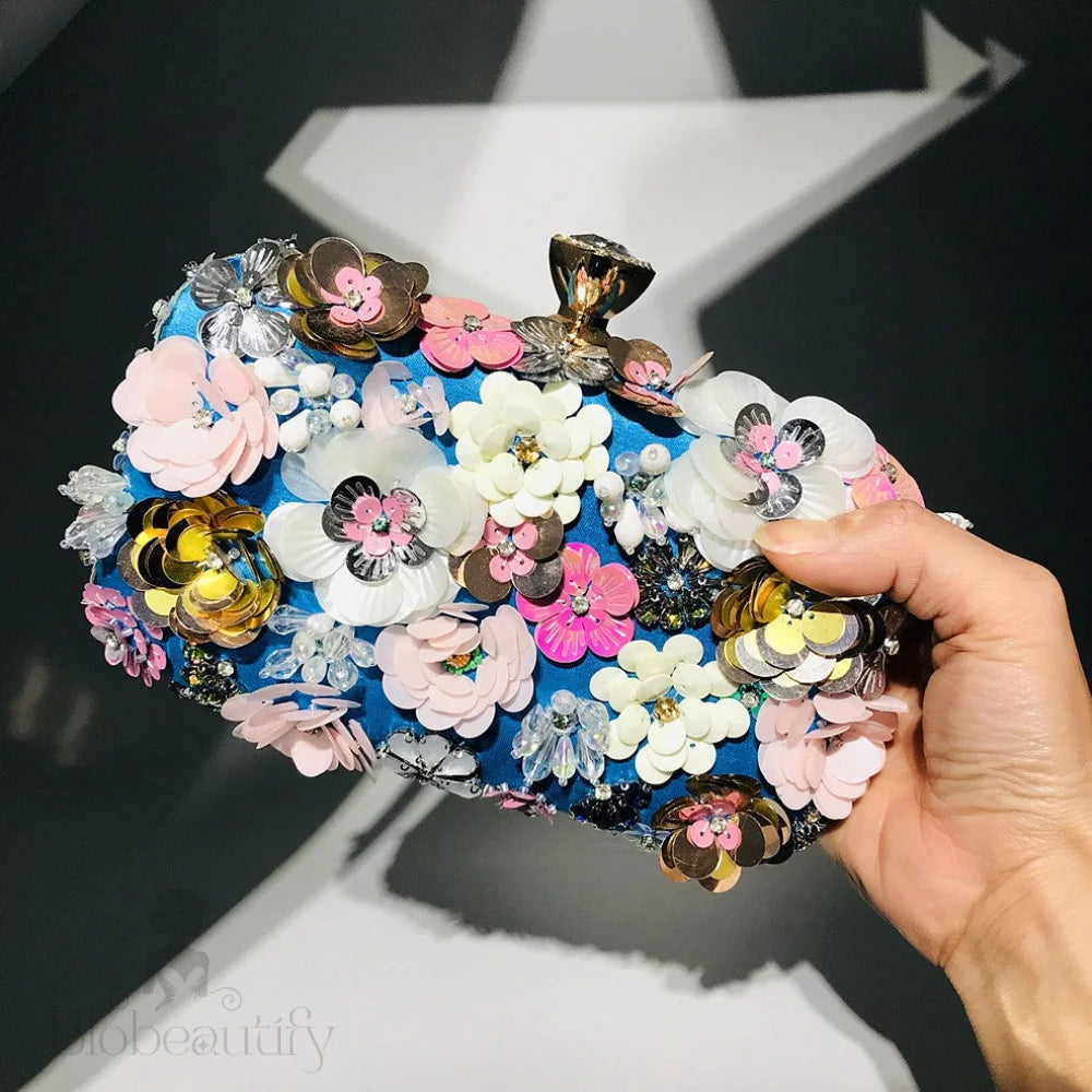 Zenaida Beaded Floral Clutch Bag