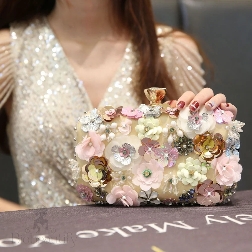 Zenaida Beaded Floral Clutch Bag