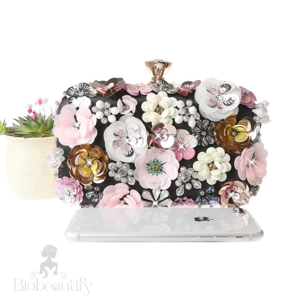 Zenaida Beaded Floral Clutch Bag