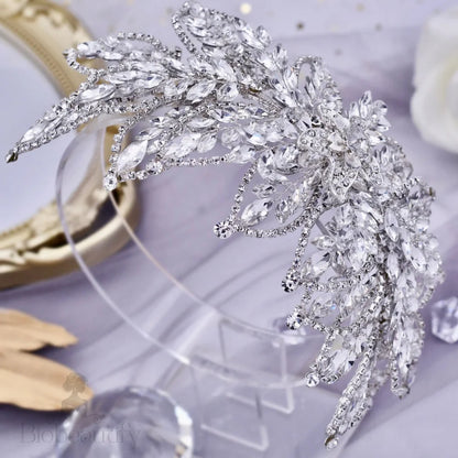 Zenaida Silver Crystal Bridal Headpiece