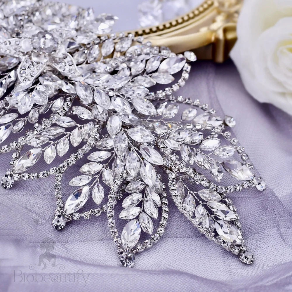 Zenaida Silver Crystal Bridal Headpiece