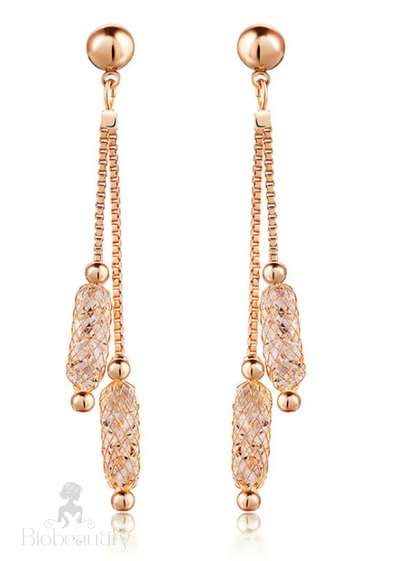 Zircon Crystal Wire Drop Earrings In Gold